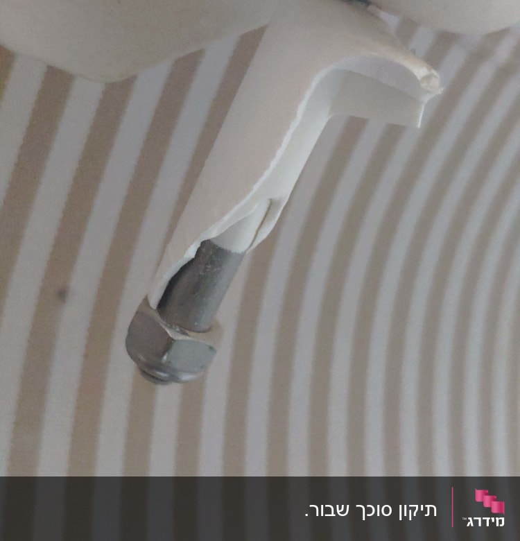 חיבור מתכת וברגים לסוכך מפוספס